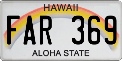 HI license plate FAR369