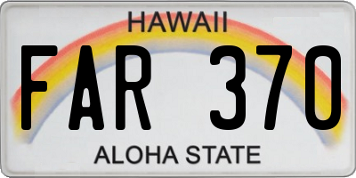 HI license plate FAR370