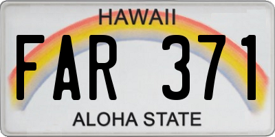 HI license plate FAR371