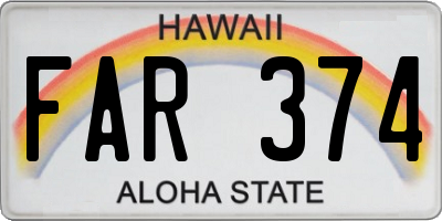 HI license plate FAR374