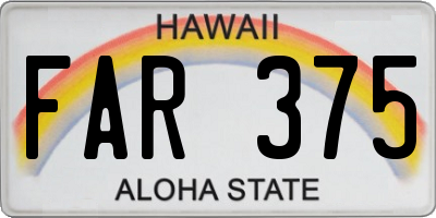 HI license plate FAR375