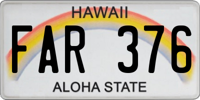 HI license plate FAR376