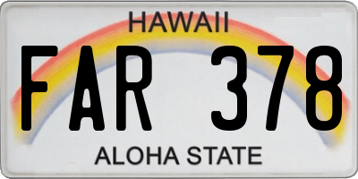 HI license plate FAR378