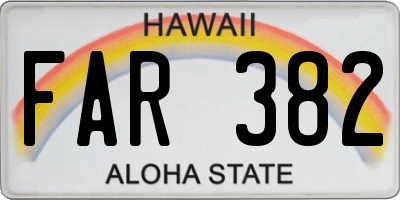 HI license plate FAR382