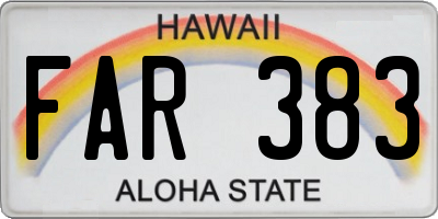 HI license plate FAR383