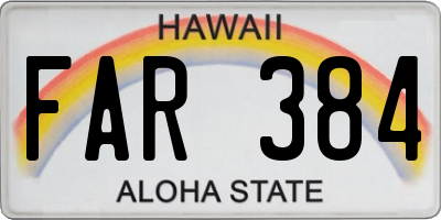 HI license plate FAR384