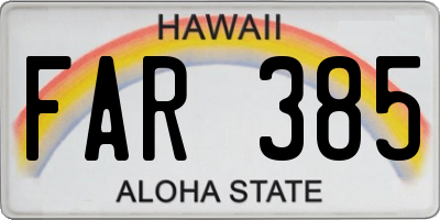 HI license plate FAR385