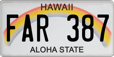 HI license plate FAR387