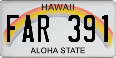 HI license plate FAR391