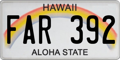 HI license plate FAR392