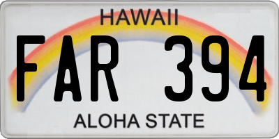 HI license plate FAR394