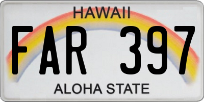 HI license plate FAR397