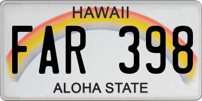 HI license plate FAR398