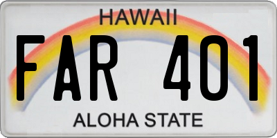 HI license plate FAR401