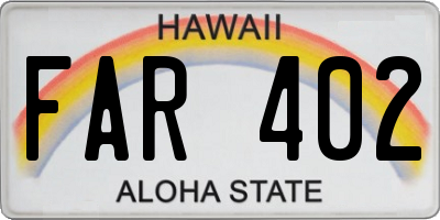 HI license plate FAR402