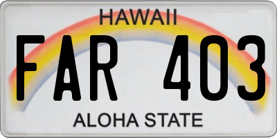 HI license plate FAR403