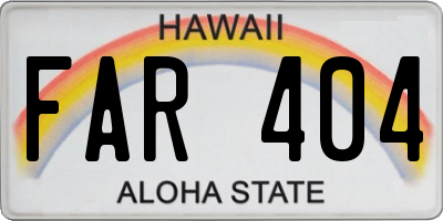 HI license plate FAR404