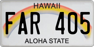 HI license plate FAR405