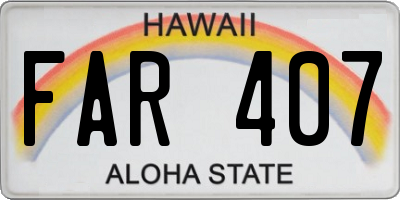 HI license plate FAR407