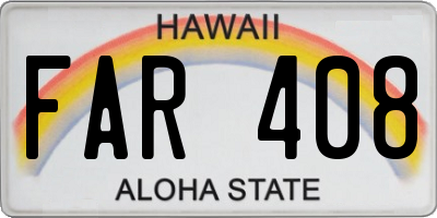 HI license plate FAR408