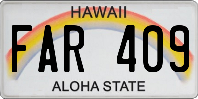 HI license plate FAR409