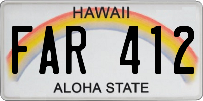 HI license plate FAR412