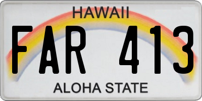 HI license plate FAR413