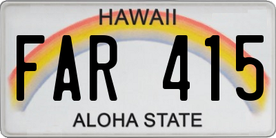 HI license plate FAR415
