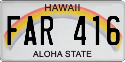 HI license plate FAR416