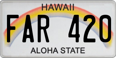 HI license plate FAR420