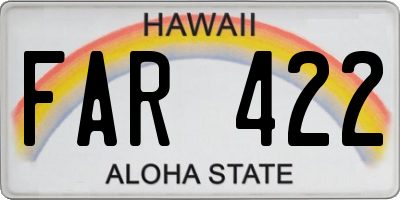HI license plate FAR422