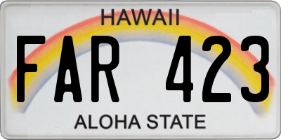 HI license plate FAR423