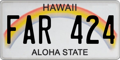 HI license plate FAR424