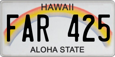 HI license plate FAR425