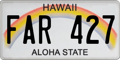 HI license plate FAR427