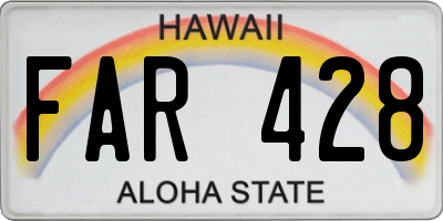 HI license plate FAR428