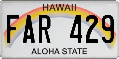 HI license plate FAR429