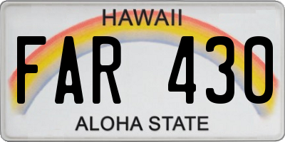 HI license plate FAR430