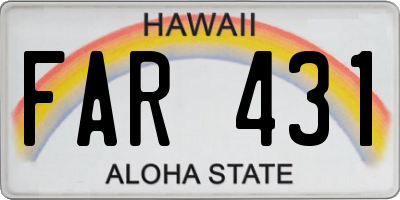 HI license plate FAR431