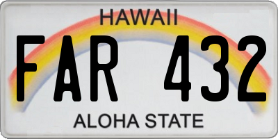 HI license plate FAR432