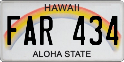 HI license plate FAR434