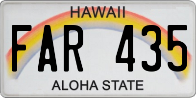 HI license plate FAR435
