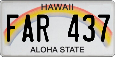 HI license plate FAR437