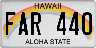 HI license plate FAR440