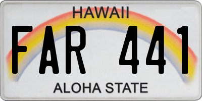 HI license plate FAR441