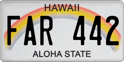 HI license plate FAR442