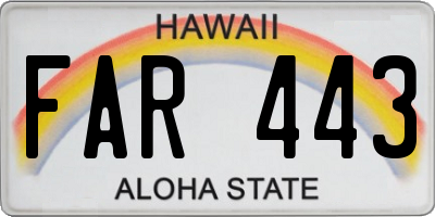 HI license plate FAR443