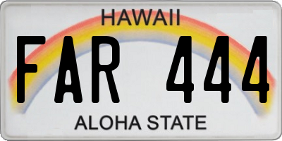 HI license plate FAR444