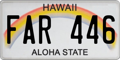 HI license plate FAR446