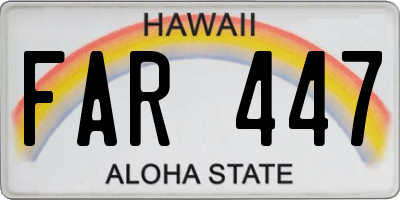 HI license plate FAR447